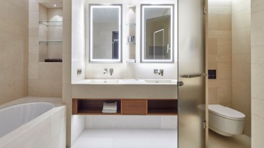 A bathroom at The Fontenay Hotel A bathroom at The Fontenay Hotel
