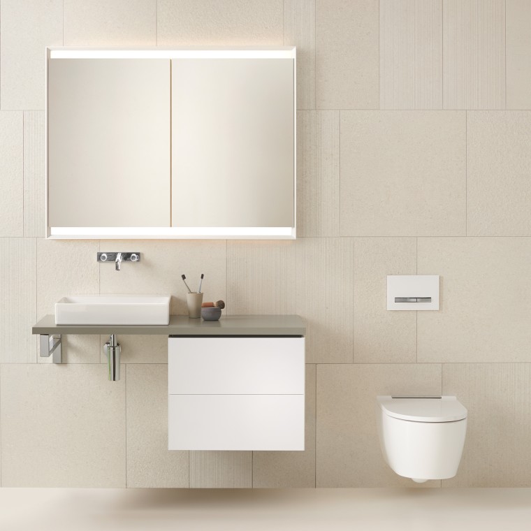 Washtop with washbasin cabinet