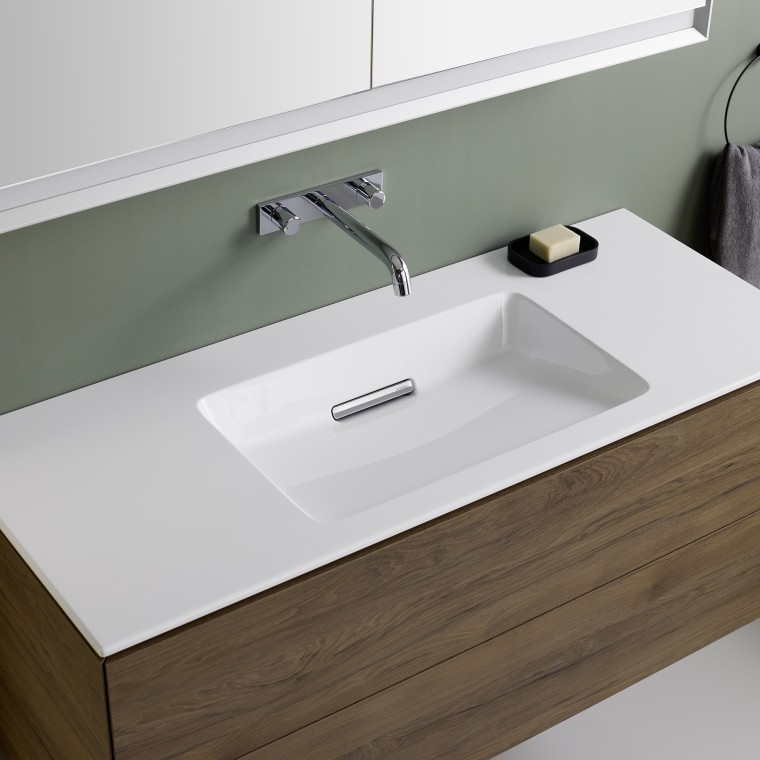 Geberit ONE vanity basin with lateral shelf surface