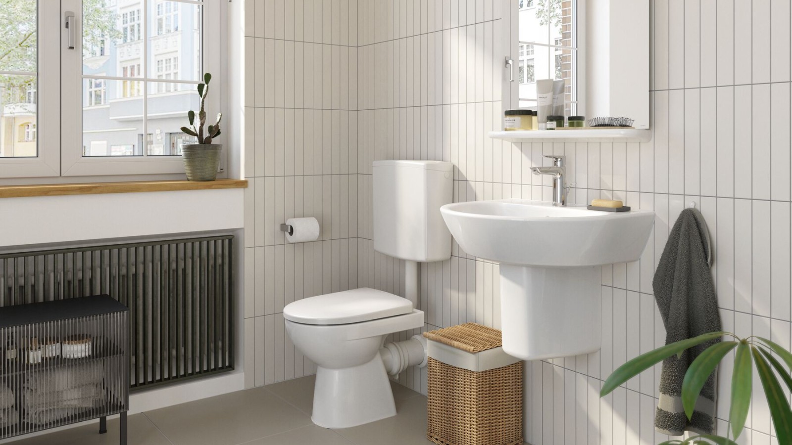 Geberit exposed cistern with dual flush