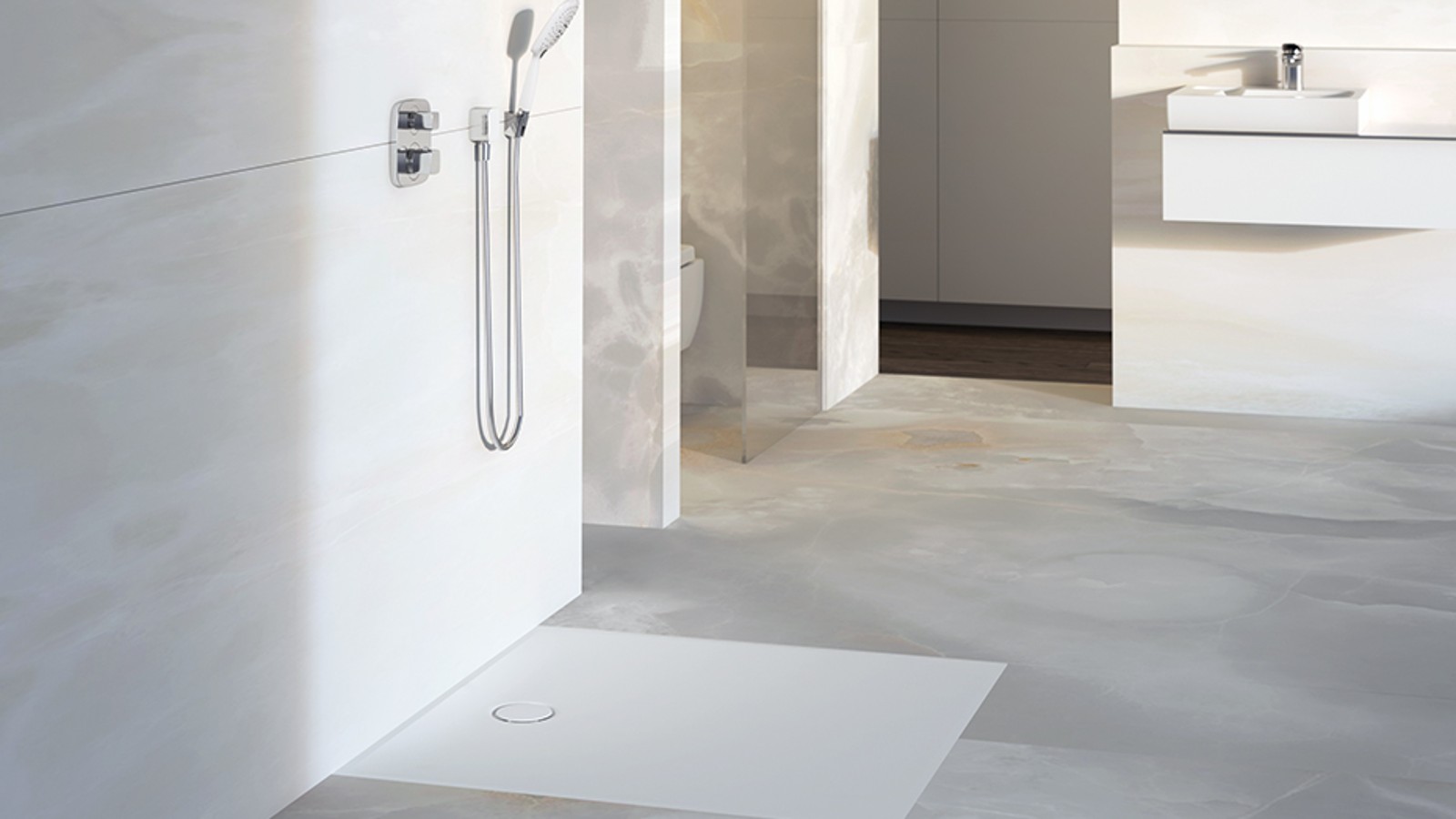 Bathroom with Geberit shower surface Setaplano