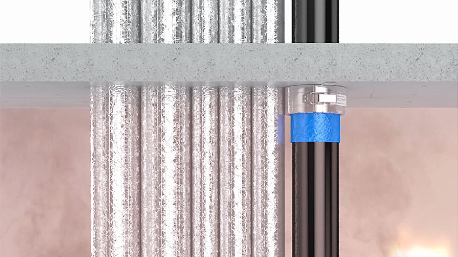 Geberit duct fire-retarding bulkhead for fire protection