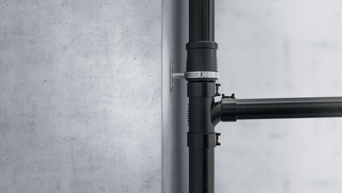 Sound insulation ribs on the Geberit Silent-db20 fittings