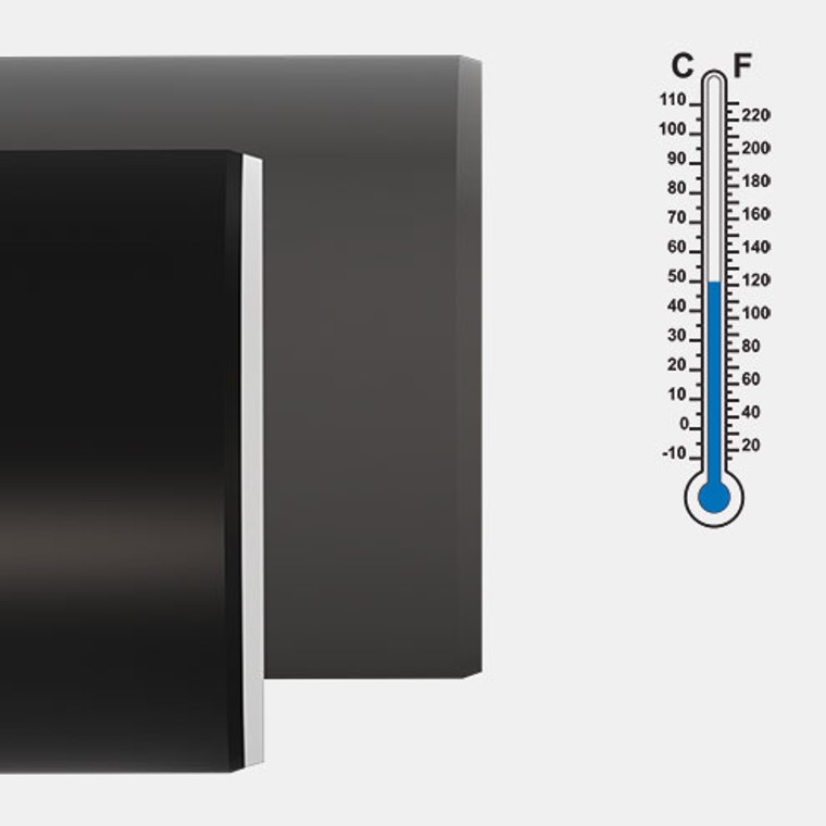 Geberit Silent-PP offers excellent temperature resistance thanks to the low linear expansion of the PP-MD material