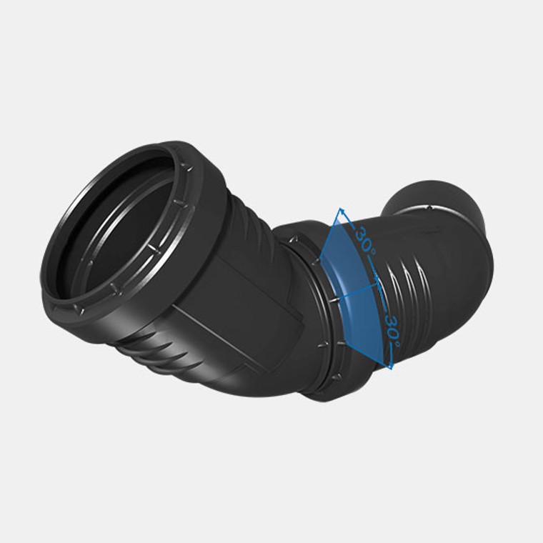 Easy alignment aid: the 30° marking on Geberit Silent-PP fittings