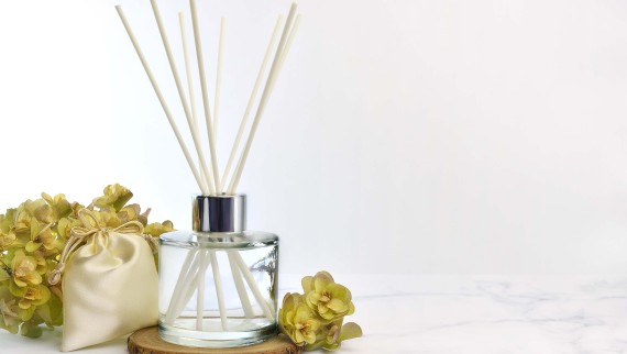 Scent sticks in a jar that provide a pleasant room fragrance