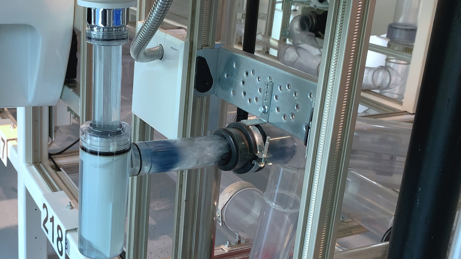 The obstruction comes loose and is flushed away The obstruction comes loose and is flushed away