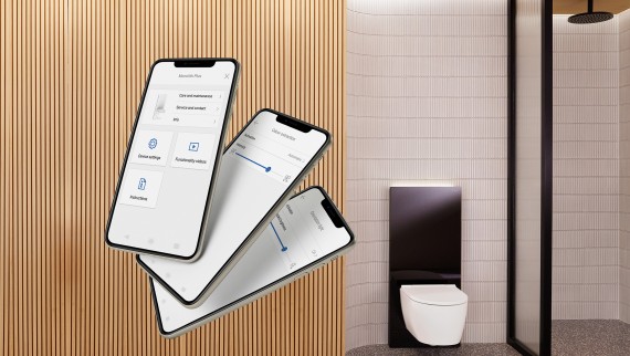 Geberit Home – for setting up the new Geberit Monolith Plus sanitary module (© Geberit)