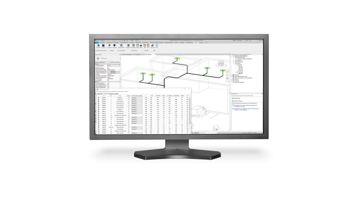 Screenshot of a Pluvia calculation enquiry