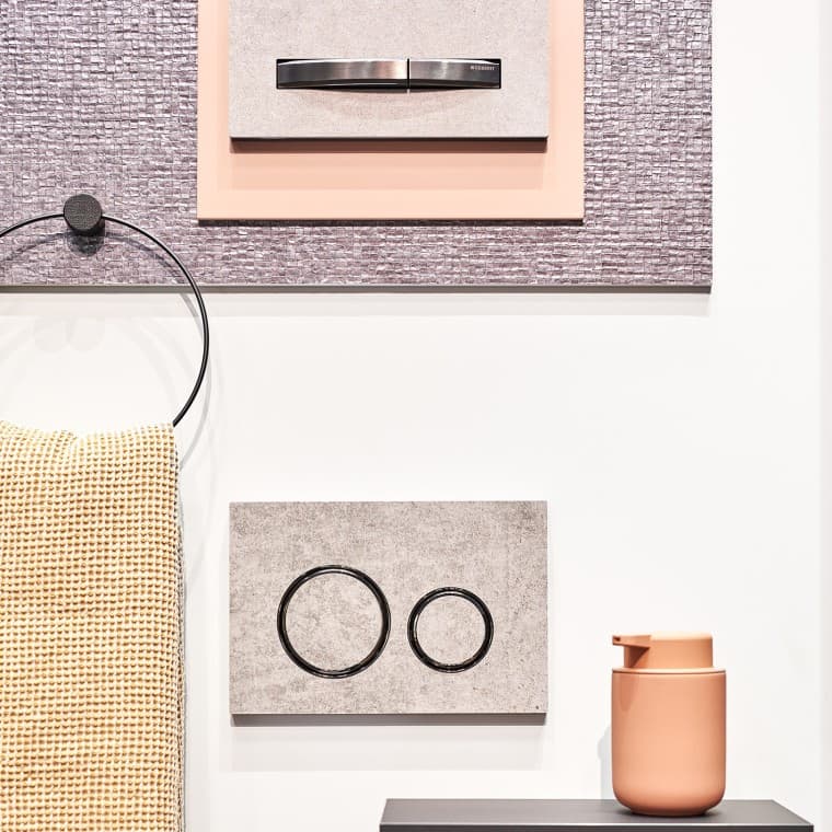 A mix of materials in the bathroom creates more cosiness A mix of materials in the bathroom creates more cosiness