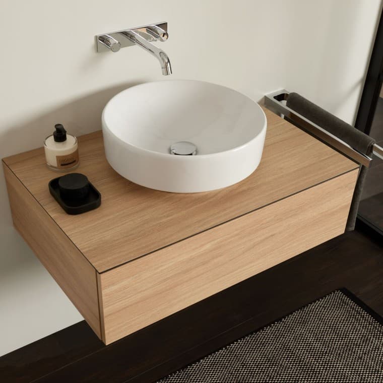 Geberit ONE wall-mounted tap in a round design Geberit ONE wall-mounted tap in a round design