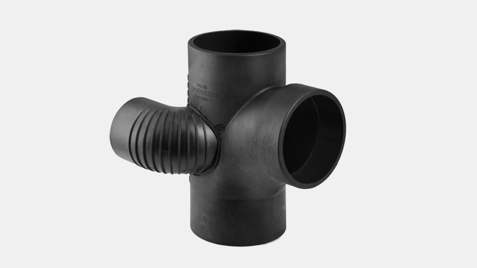 A Geberit Silent-db20 duct branch fitting 88.5°, swept entry A Geberit Silent-db20 duct branch fitting 88.5°, swept entry