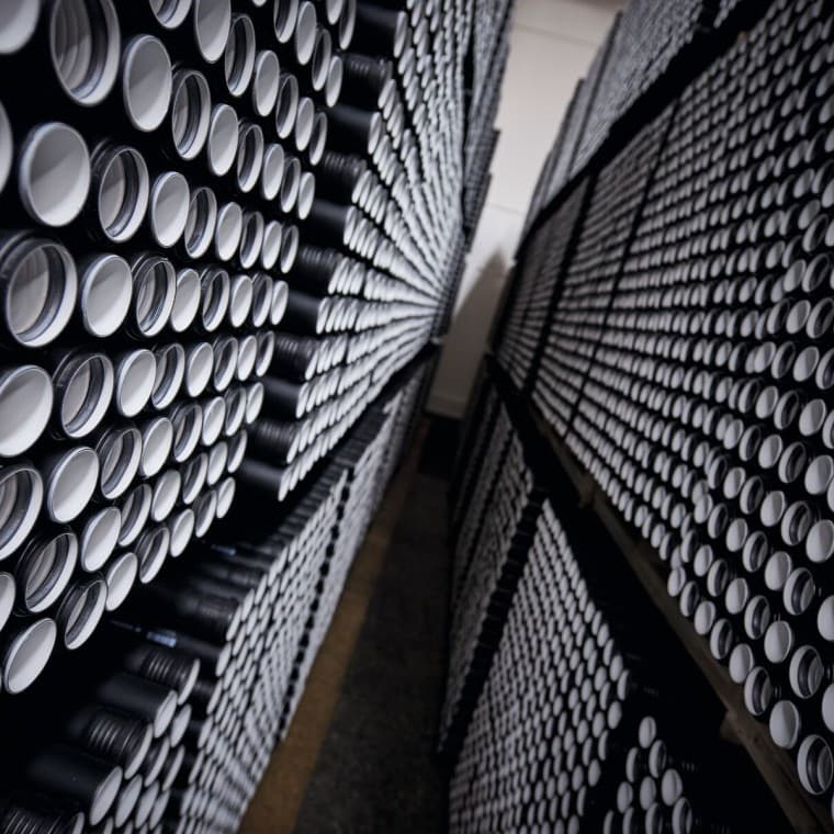 Stacked Silent-PP pipes produced in Europe Stacked Silent-PP pipes produced in Europe