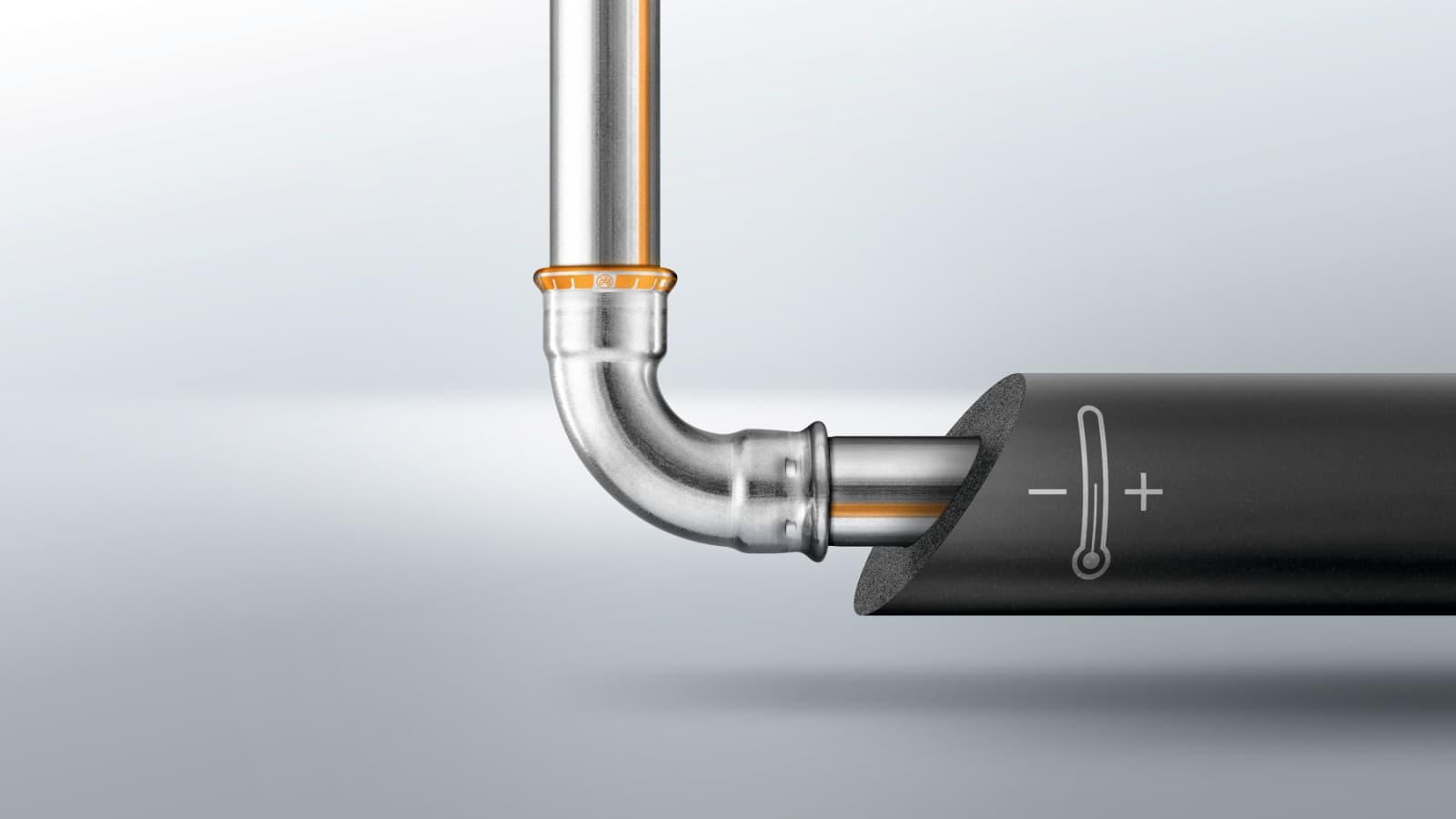 The Geberit Mapress Therm piping system made of CrTi stainless steel The Geberit Mapress Therm piping system made of CrTi stainless steel